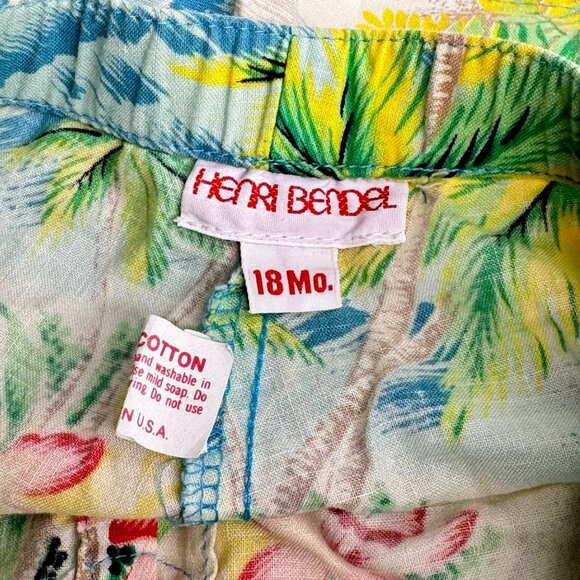 Henri Bendel 18 Mo. Infant Tropical Floral Hawaiian Shorts 100% Cotton Made In U - Picture 2 of 10